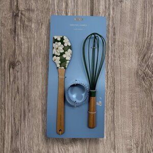 Draper James Baking Utensil Set Silicone Spatula Whisk Biscuit Cutter Floral